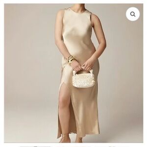 J. Crew Cream Maxi Dress with Side Slit